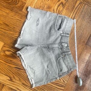 Zara Light Gray Distressed Jean Shorts